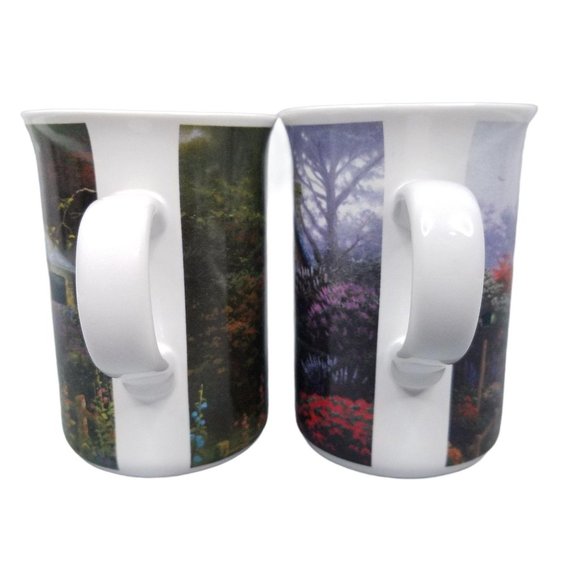 Thomas Kinkade Lilac Cottage Hollyhock House Mugs - Picture 6 of 9